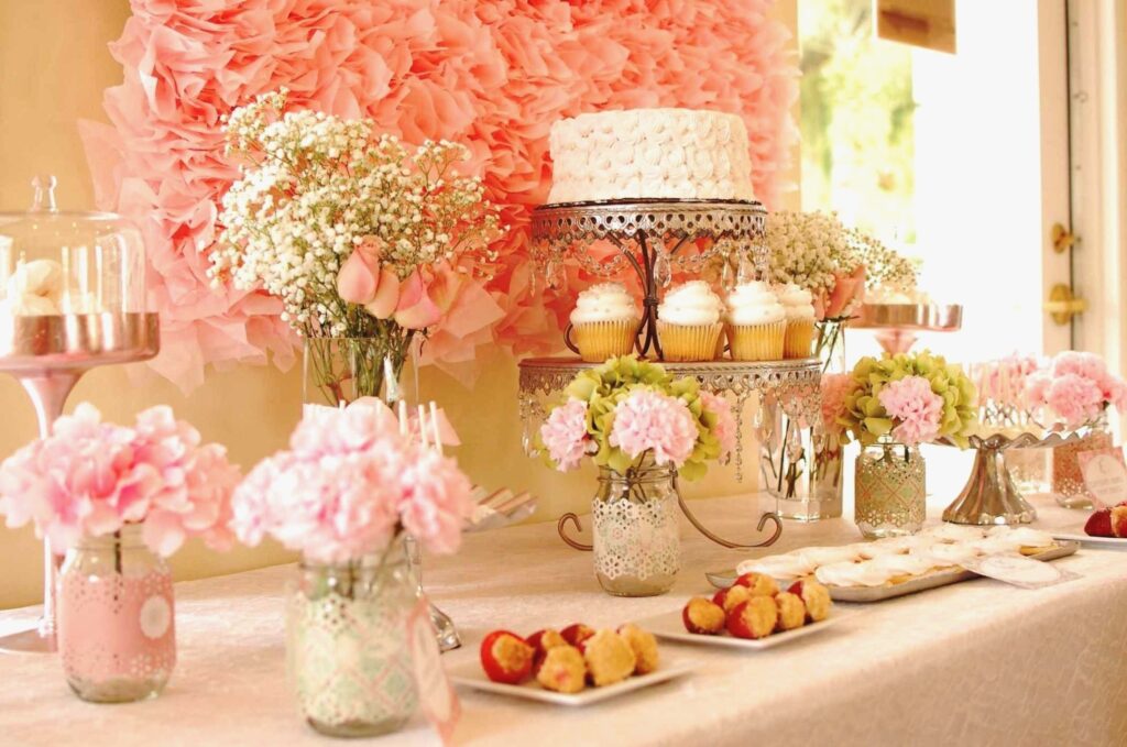 bridal shower snacks table